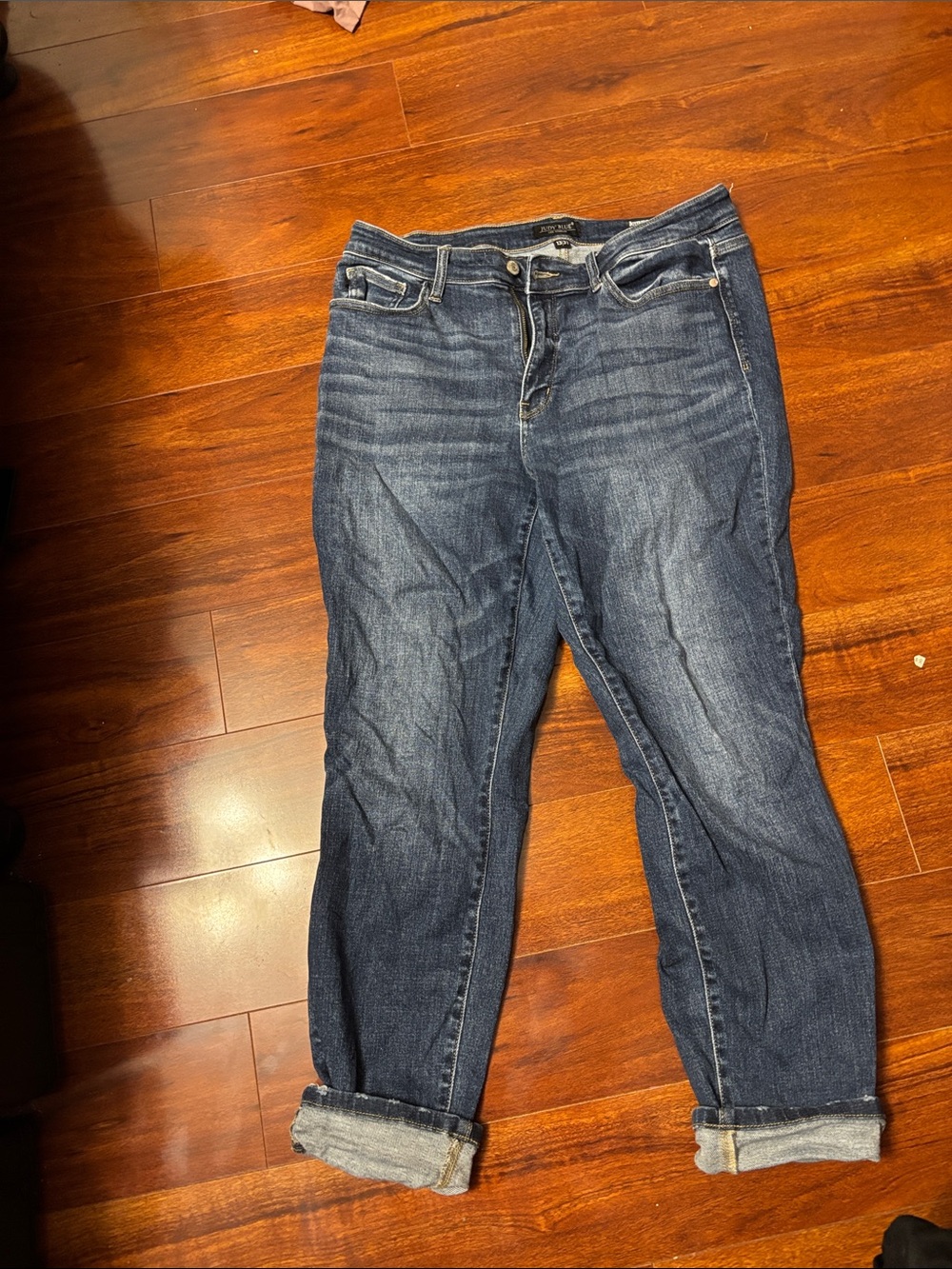 Dark Blue Women's Stretch Boyfriend Denim Jeans